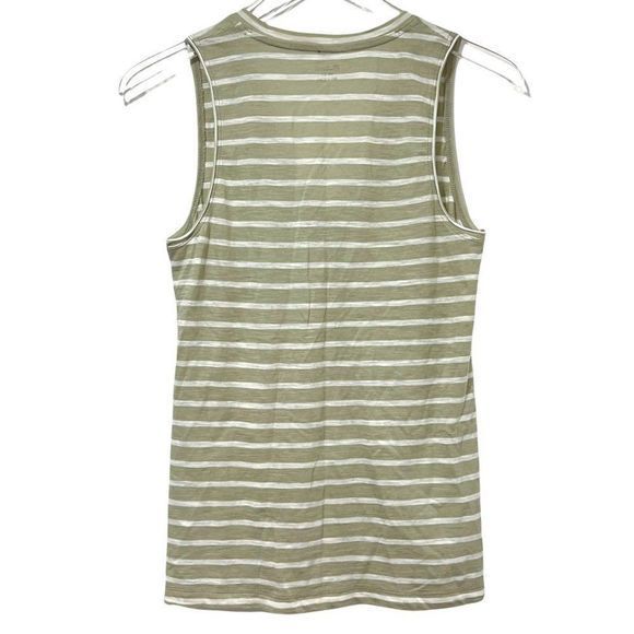 Madewell Whisper 100% Cotton Tank Top Size XS Striped Casual V-Neck Pocket L1549 - Picture 6 of 7